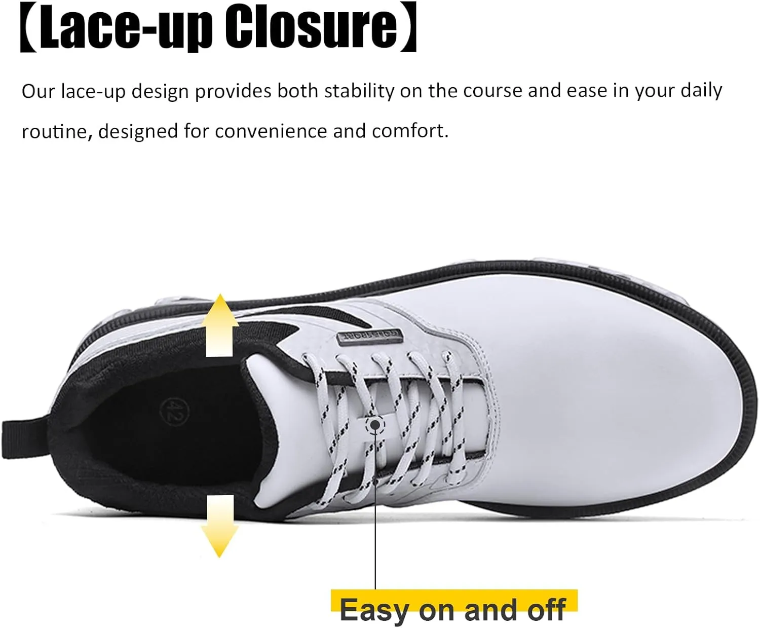 ULTIANT Men's Golf Shoes Fixed Nailless Sole Waterproof Lightweight No-Slip Walking Shoes Size7.5-13