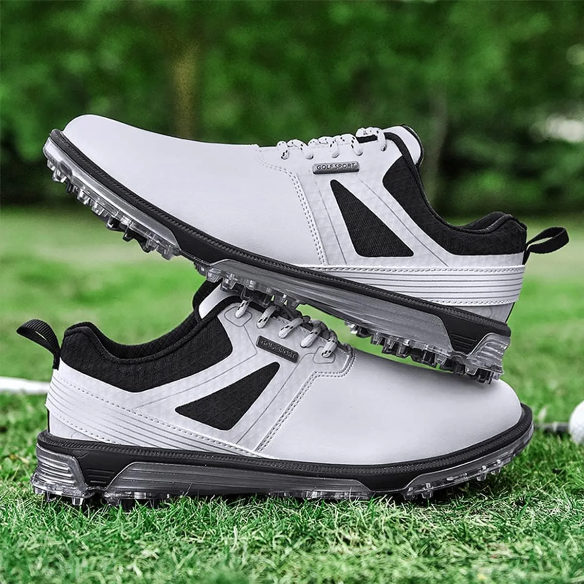 ULTIANT Men's Golf Shoes Fixed Nailless Sole Waterproof Lightweight No-Slip Walking Shoes Size7.5-13