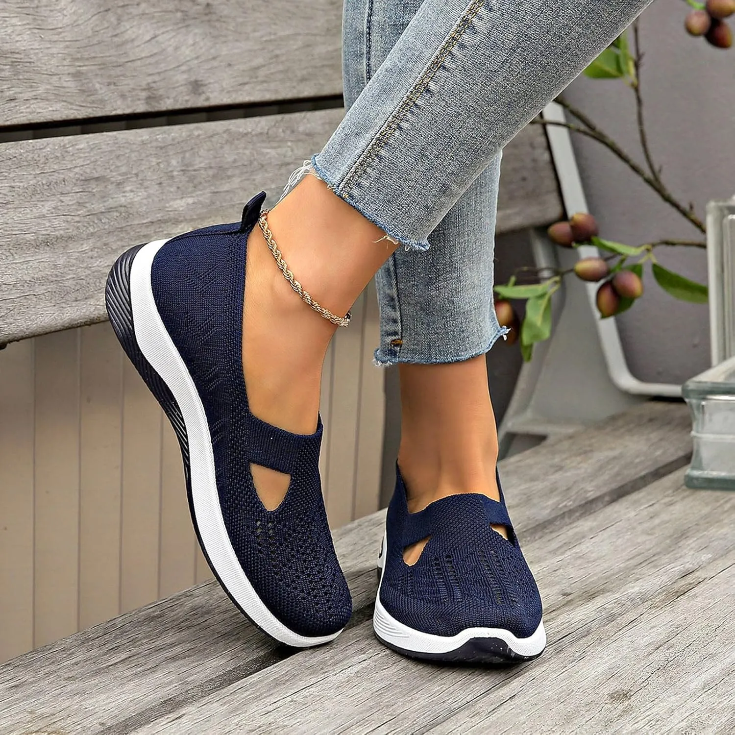 Women Footwear Orthopedic Sneakers Arch Support Walking Shoes Woven Breathable Running Shoes Sole Shoes Cloud Slide