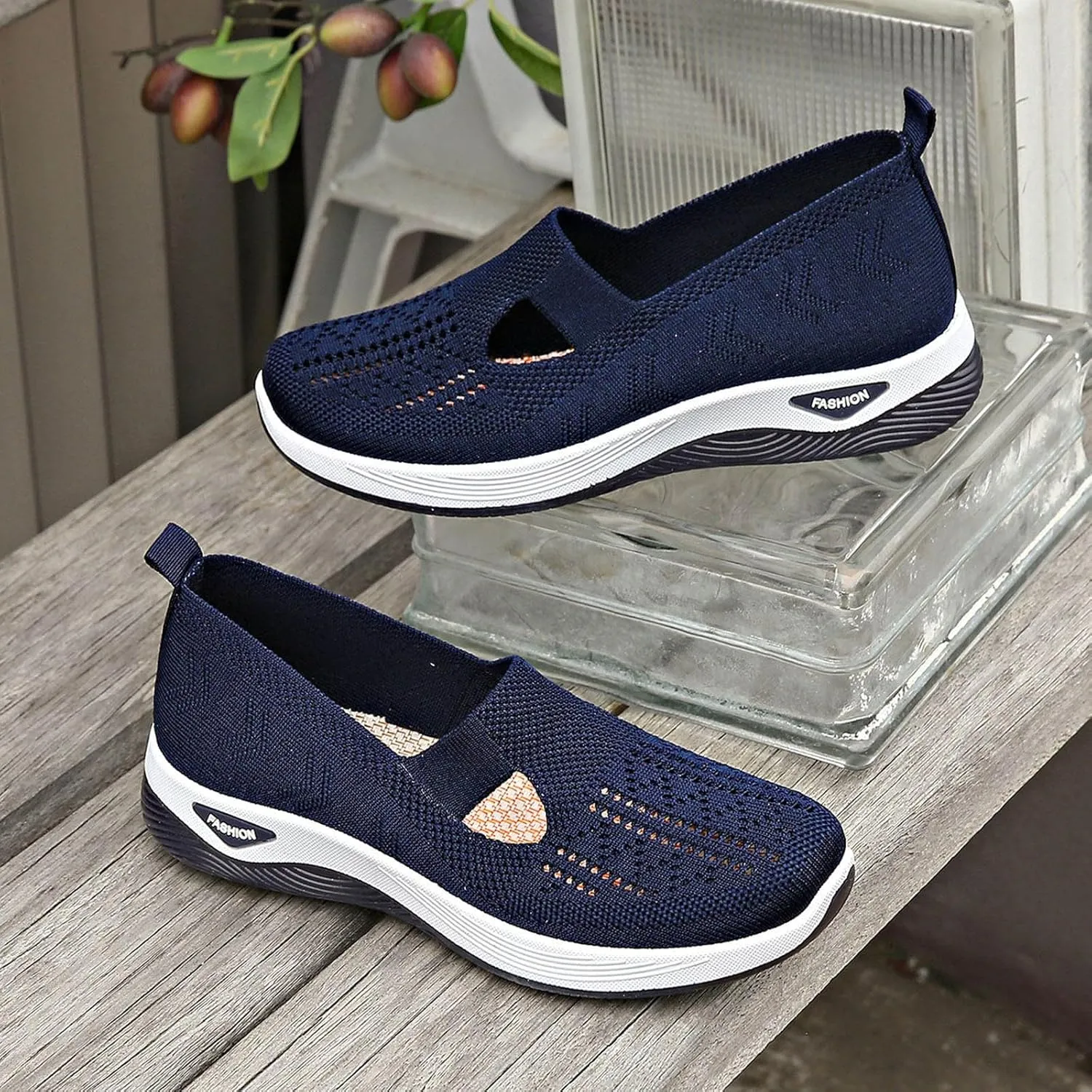 Women Footwear Orthopedic Sneakers Arch Support Walking Shoes Woven Breathable Running Shoes Sole Shoes Cloud Slide