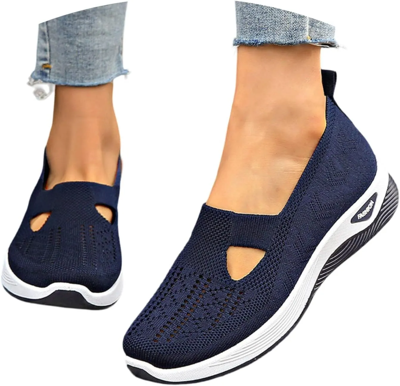 Women Footwear Orthopedic Sneakers Arch Support Walking Shoes Woven Breathable Running Shoes Sole Shoes Cloud Slide