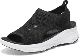 Women Walking Sandals Arch Support Orthotic Comfortable Plantar Fasciitis Non-slip Casual Open Toe Sport Sandals for Athletic Summer Beach