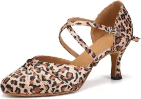 Women's Ballroom Dance Shoes Closed Toe Latin Salsa Ladies Waltz Social Dancing Heels Shoes