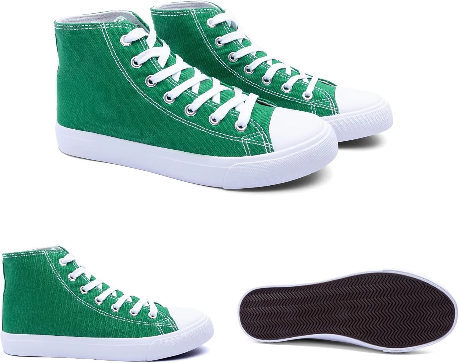 Women's High-Top Canvas Sneakers  Classic Lace-Up Casual Shoes with Extra Shoelaces  Comfortable, Stylish, and Durable