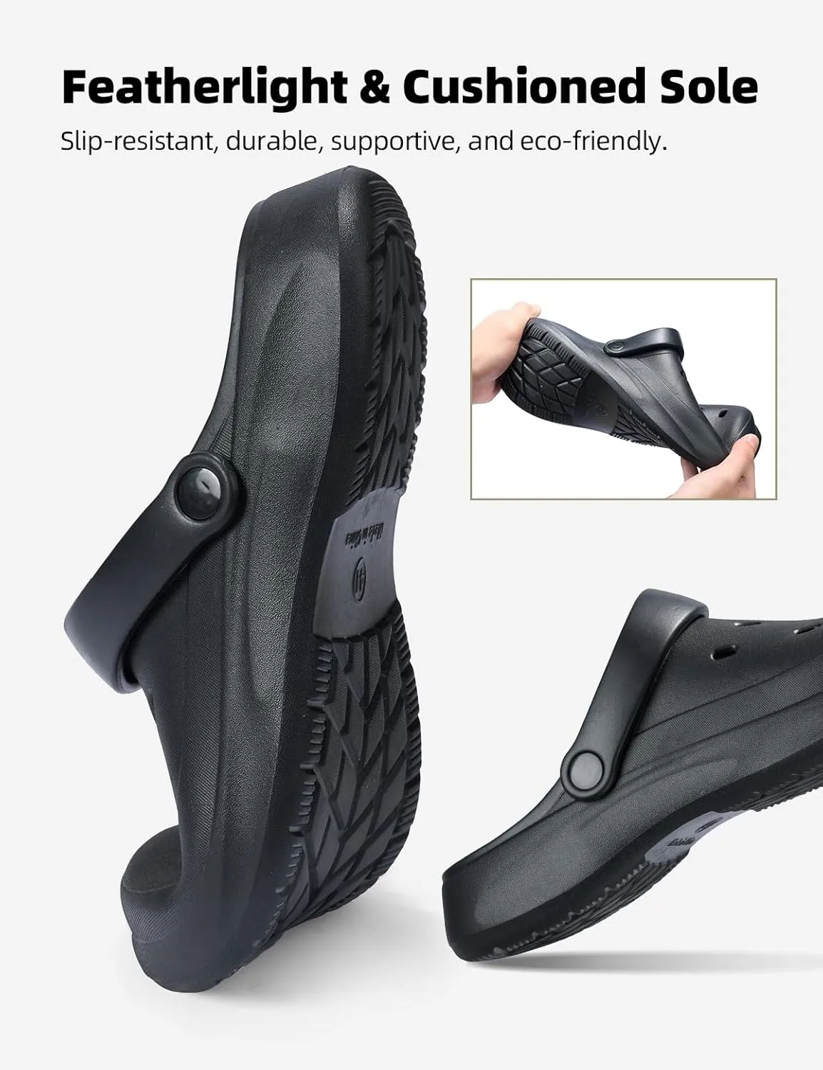 Womens Mens Garden Clogs with Arch Support Slip-On Work Shoes, Quick-Dry Water Sandals, Casual Comfortable Slippers