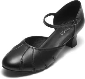 YESSA 1920s Shoes for Women Character Shoes Ankle Strap Dance Shoes for Ballroom Salsa Folklorico Tango Swing 2" Dancing Heels