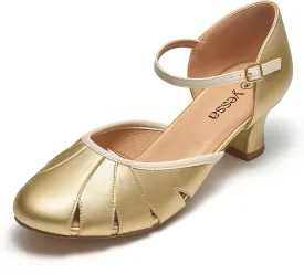 YESSA 1920s Shoes for Women Character Shoes Ankle Strap Dance Shoes for Ballroom Salsa Folklorico Tango Swing 2" Dancing Heels